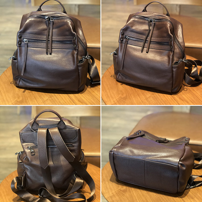 Women's Genuine Leather Backpacks, Best Leather Women's Backpack for School, Full Grain Leather Backpack for Women