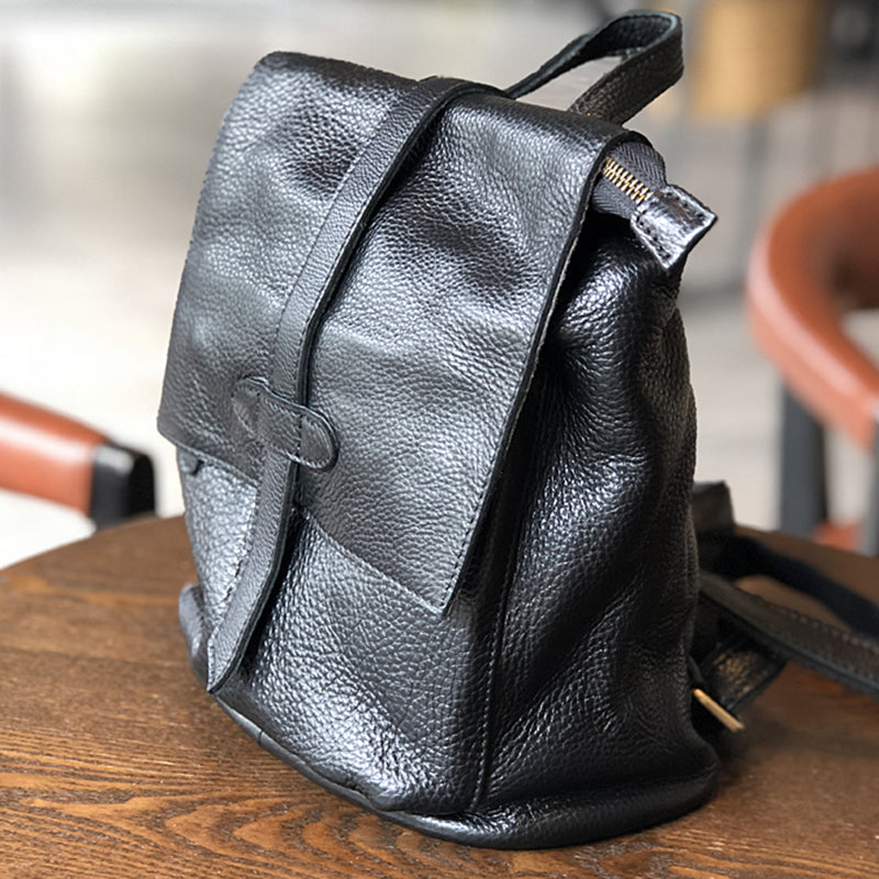 Genuine Leather Backpack Purse for Women, Leather Backpack for School, Full Grain Leather Handmade Bag
