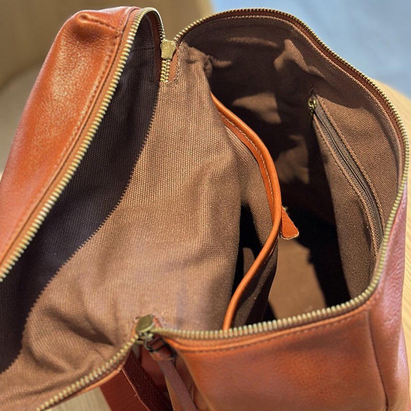 Large Women's Genuine Leather Backpacks, Handmade Vintage School Backpack for Women