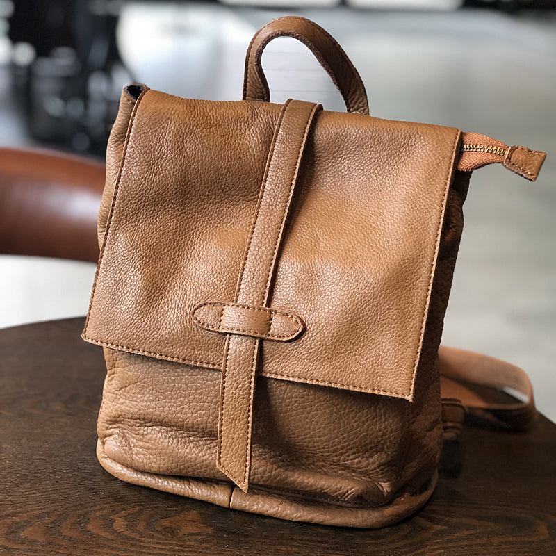 Genuine Leather Backpack Purse for Women, Leather Backpack for School, Full Grain Leather Handmade Bag
