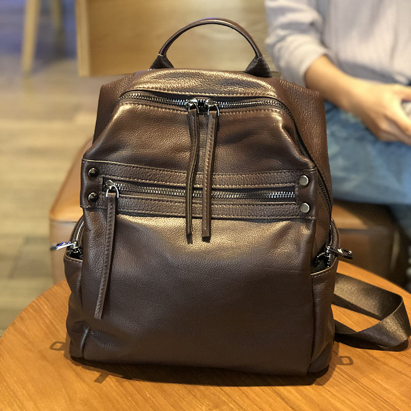 Women's Genuine Leather Backpacks, Best Leather Women's Backpack for School, Full Grain Leather Backpack for Women