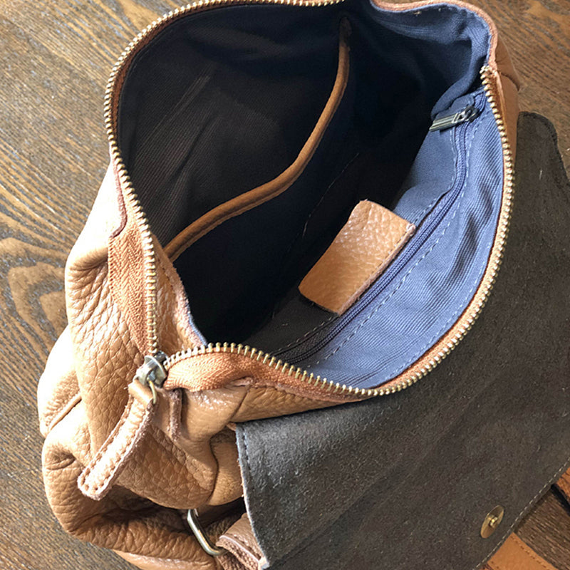 Genuine Leather Backpack Purse for Women, Leather Backpack for School, Full Grain Leather Handmade Bag