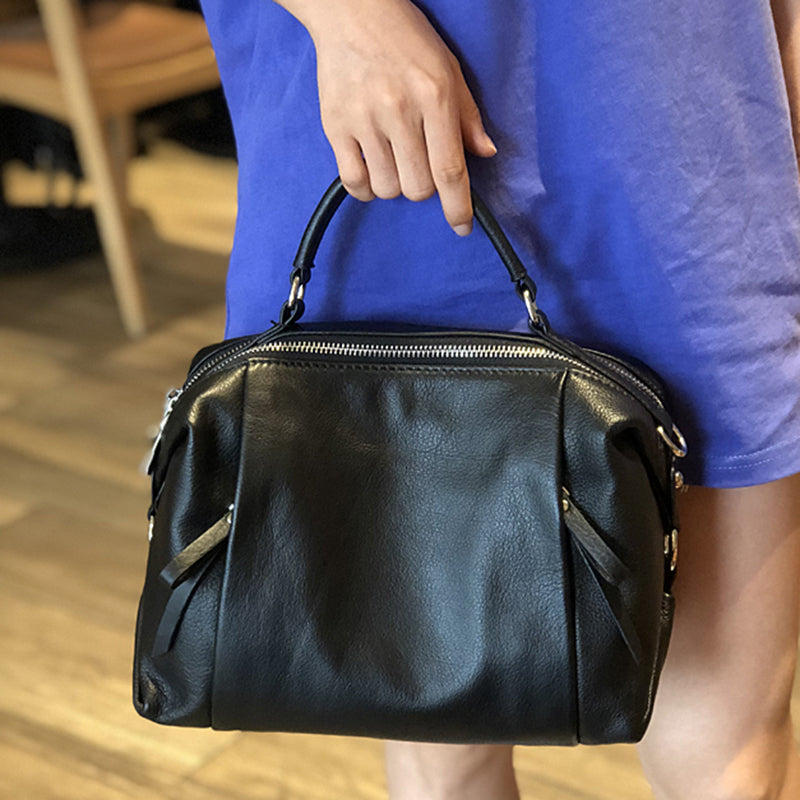 Full Grain Leather Shoulder Bag, Handmade Leather Bag for Women, Cow Leather Backpack for Work