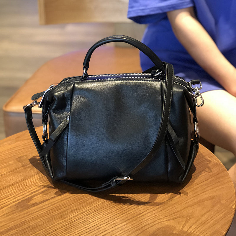 Full Grain Leather Shoulder Bag, Handmade Leather Bag for Women, Cow Leather Backpack for Work
