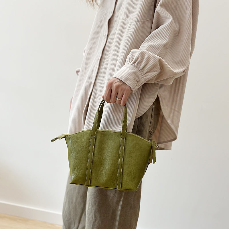 Full Grain Leather Top Handle Bag, Leather Crossbody Bags for Women, Small Leather Shoulder Bag