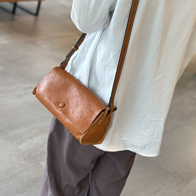 Leather Crossbody Women Wallet Purse, Small Full Grain Leather Shoulder Bag, Mini Crossbody Bag