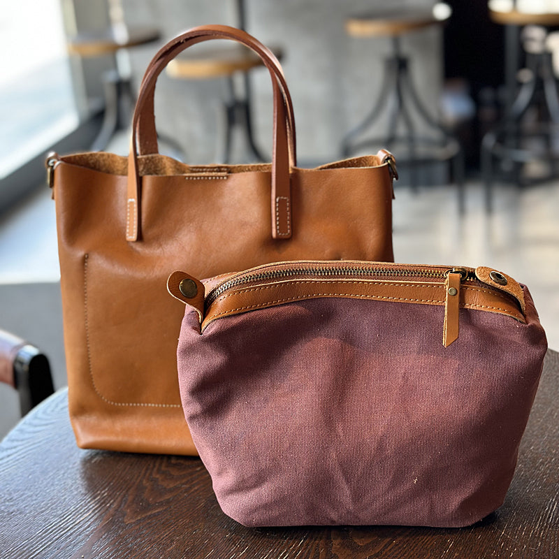 Full Grain Leather Women Handbag, Women's Leather Shoulder Crossbody Bag, Leather Top Handle Bag with Removable Strap