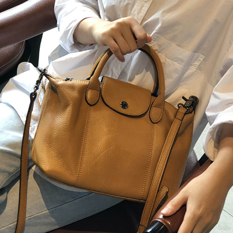 Leather Crossbody Bags for Women, Small Leather Shoulder Bag, Full Grain Leather Top Handle Bag