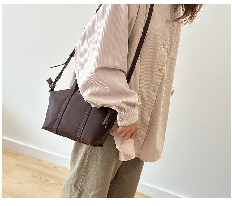 Full Grain Leather Top Handle Bag, Leather Crossbody Bags for Women, Small Leather Shoulder Bag