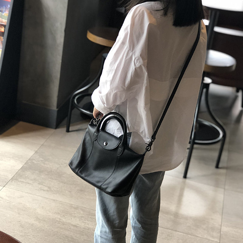 Leather Crossbody Bags for Women, Small Leather Shoulder Bag, Full Grain Leather Top Handle Bag