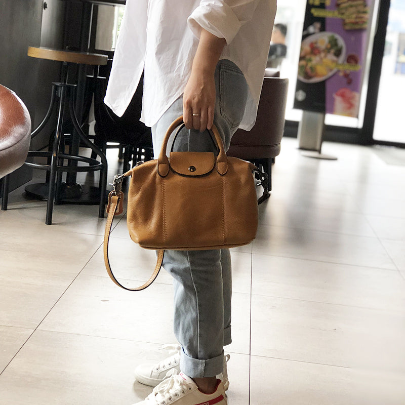 Leather Crossbody Bags for Women, Small Leather Shoulder Bag, Full Grain Leather Top Handle Bag