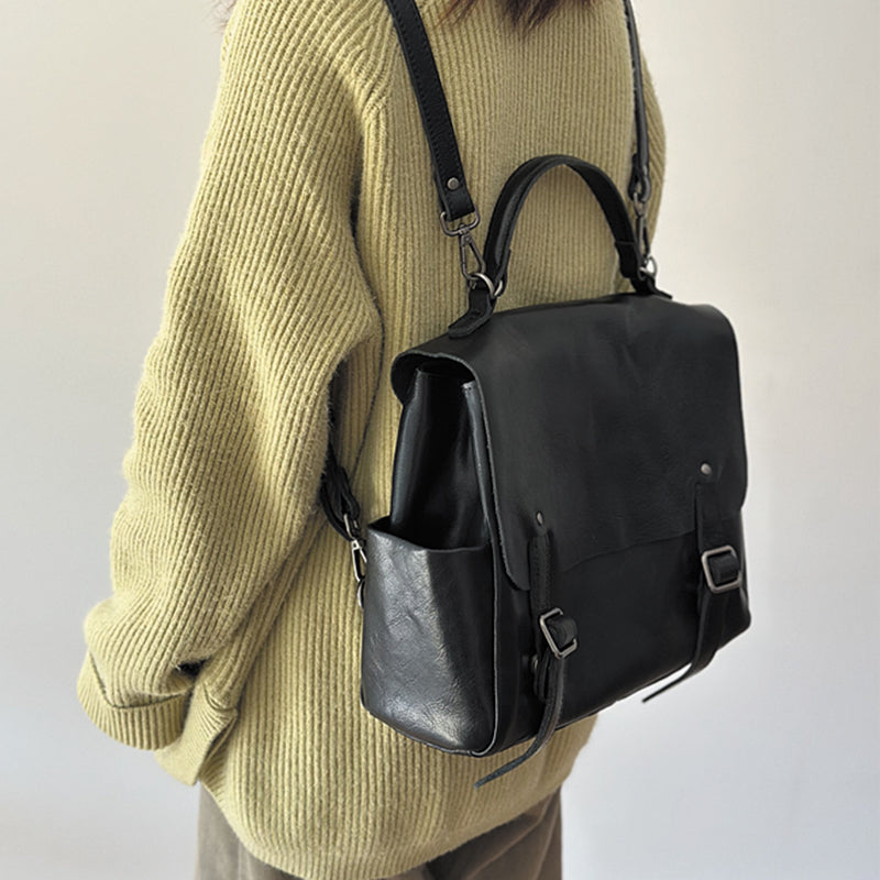 Vintage Womens Leather Backpack, Handmade Full Grain Leather Backpack, Women's Leather Backpack for School