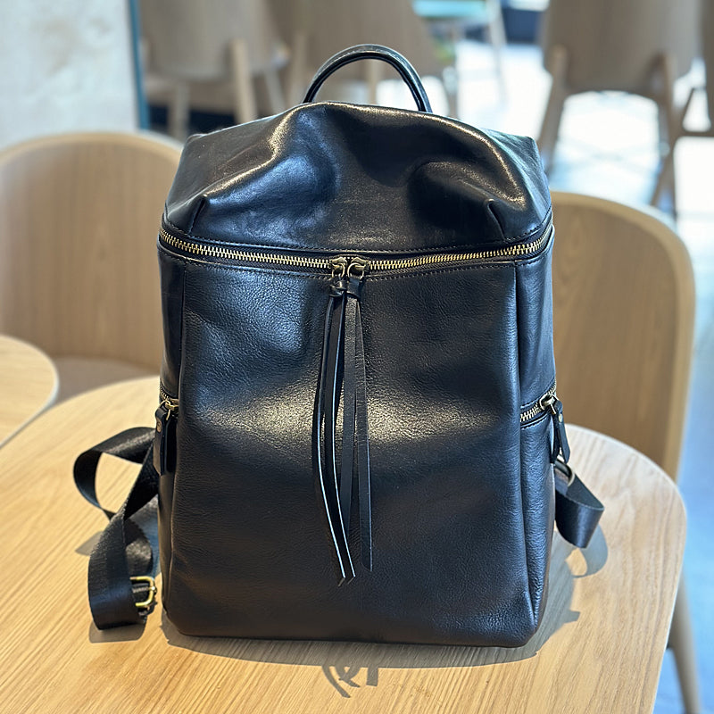 Large Women's Genuine Leather Backpacks, Handmade Vintage School Backpack for Women