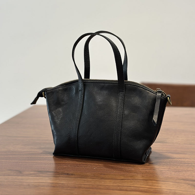 Full Grain Leather Top Handle Bag, Leather Crossbody Bags for Women, Small Leather Shoulder Bag