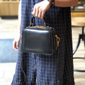 Women's Small Leather Box Bag Crossbody Clutch, Retro handmade leather crossbody bag square bag