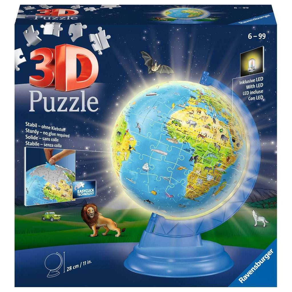 Children's Light-Up Globe 188 Piece 3D Jigsaw Puzzle Ravensburger