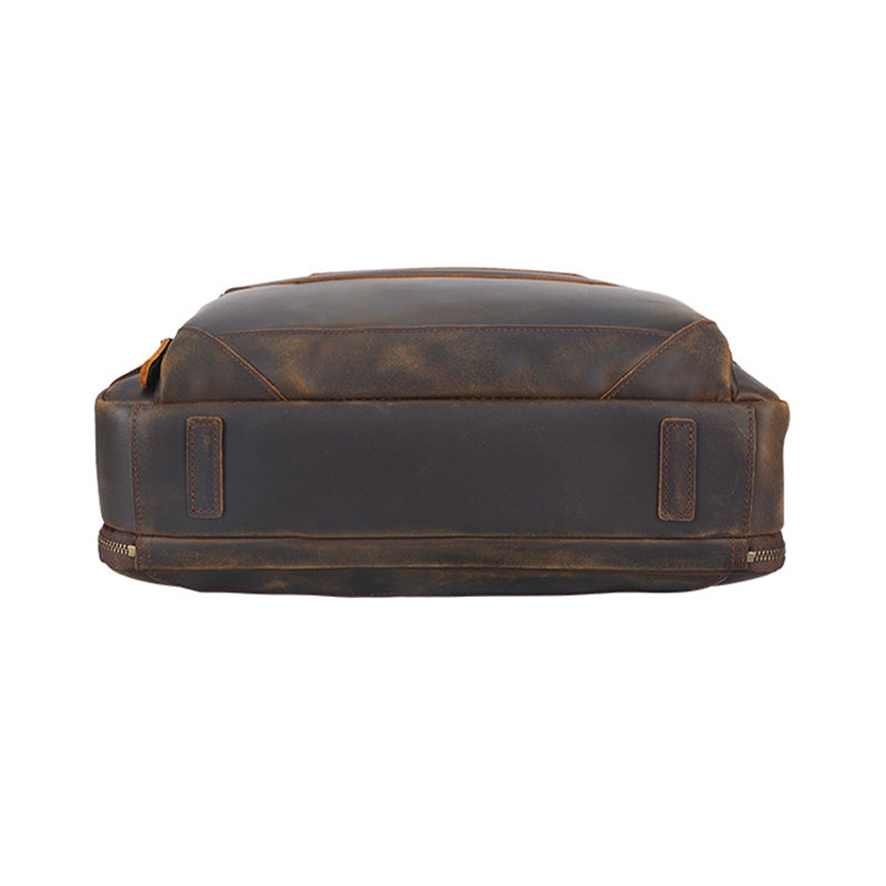 Full Grain Leather Briefcase Vintage Messenger Bag Men's Leather Shoulder Bag 15.6" Leather Laptop Bag