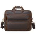Full Grain Leather Briefcase Vintage Messenger Bag Men's Leather Shoulder Bag 15.6" Leather Laptop Bag
