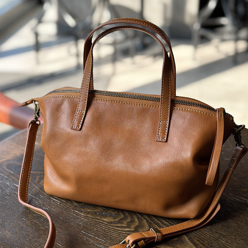 Full Grain Leather Crossbody Bag Vintage Handmade Shoulder Bag Elegant Purse for Women Everyday Leather Satchel