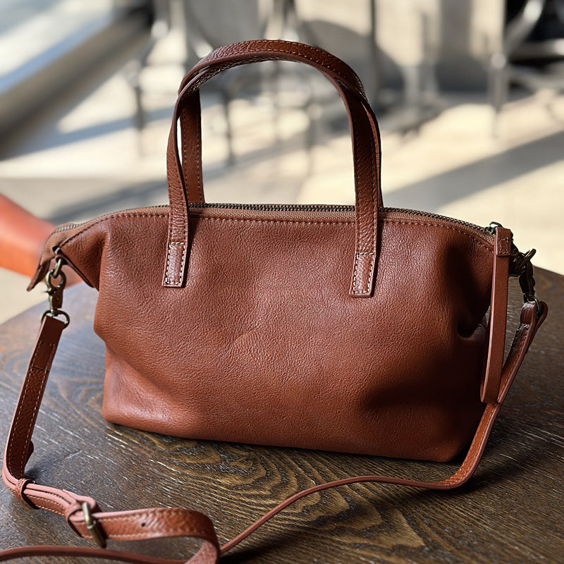 Full Grain Leather Crossbody Bag Vintage Handmade Shoulder Bag Elegant Purse for Women Everyday Leather Satchel