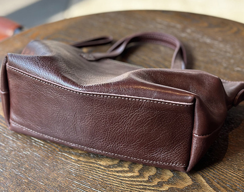Full Grain Leather Crossbody Bag Vintage Handmade Shoulder Bag Elegant Purse for Women Everyday Leather Satchel
