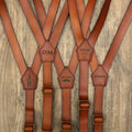 Genuine Leather Suspenders, Men Brown Suspenders, Customized Wedding Suspenders Mens Suspenders Groomsmen Suspenders Rustic Suspenders
