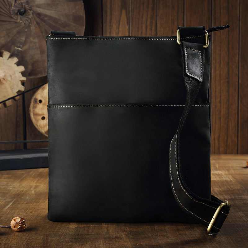 Handmade Leather Men's Crossbody Bag, Retro Genuine Leather Shoulder Bag for Men, Christmas gift