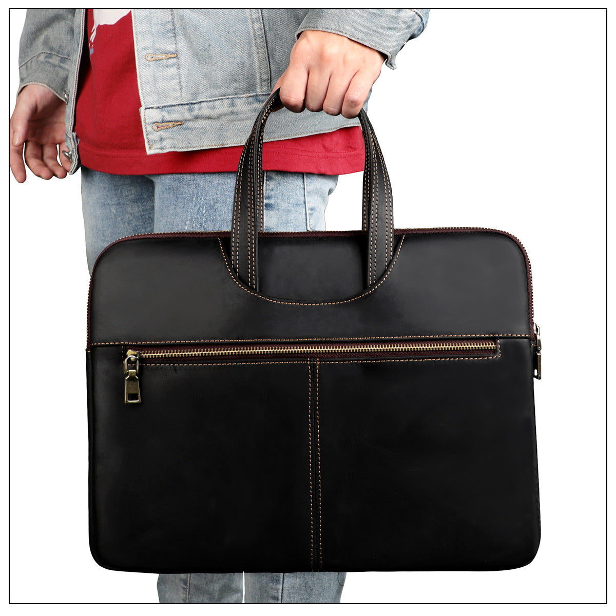 Leather Laptop Organizer Full Grain Leather Laptop Bag Leather iPad Case Mens Leather Briefcase for Laptop
