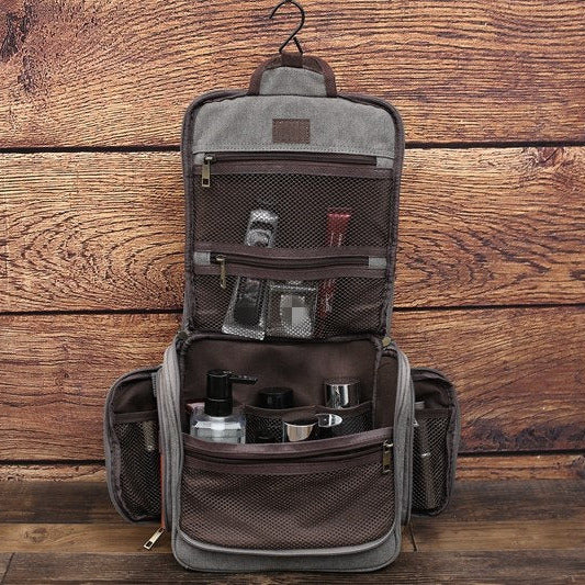 Personalized Canvas Toiletry Bag, Hanging Canvas Dopp Kit Bag, Monogram Organizer Bag, Best Men Gift, Groomsmen Gift