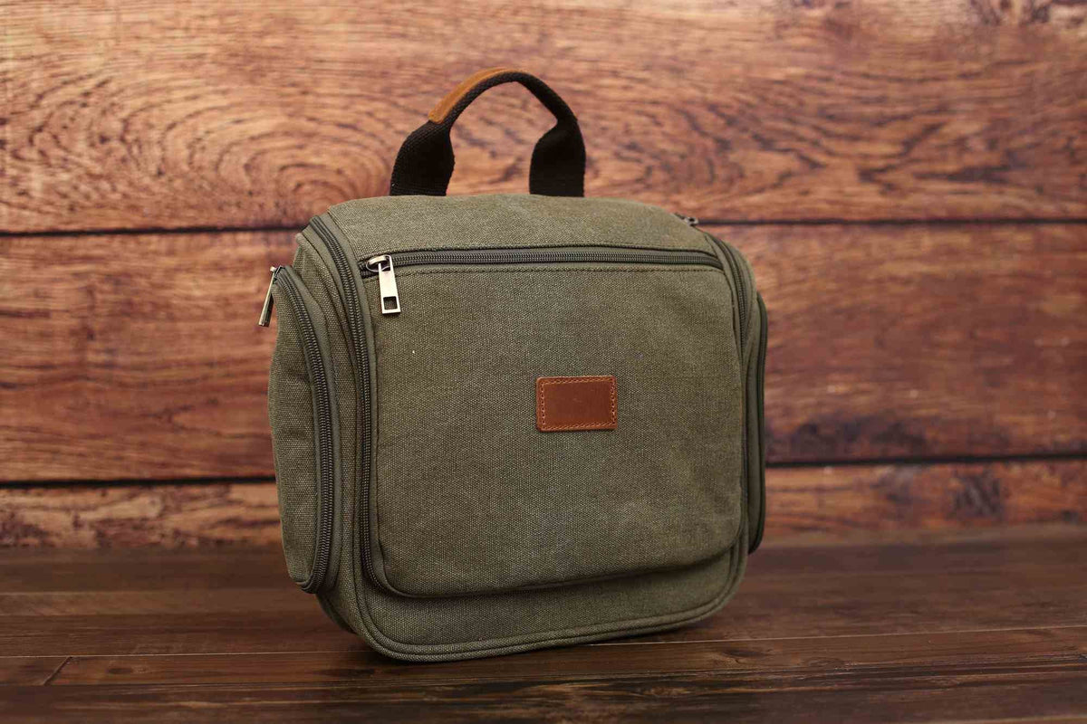 Personalized Canvas Toiletry Bag, Hanging Canvas Dopp Kit Bag, Monogram Organizer Bag, Best Men Gift, Groomsmen Gift