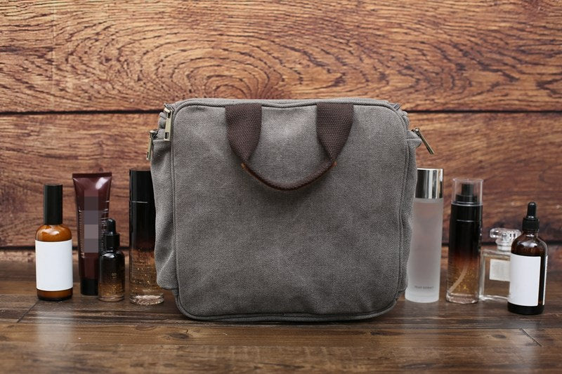 Personalized Canvas Toiletry Bag, Hanging Canvas Dopp Kit Bag, Monogram Organizer Bag, Best Men Gift, Groomsmen Gift