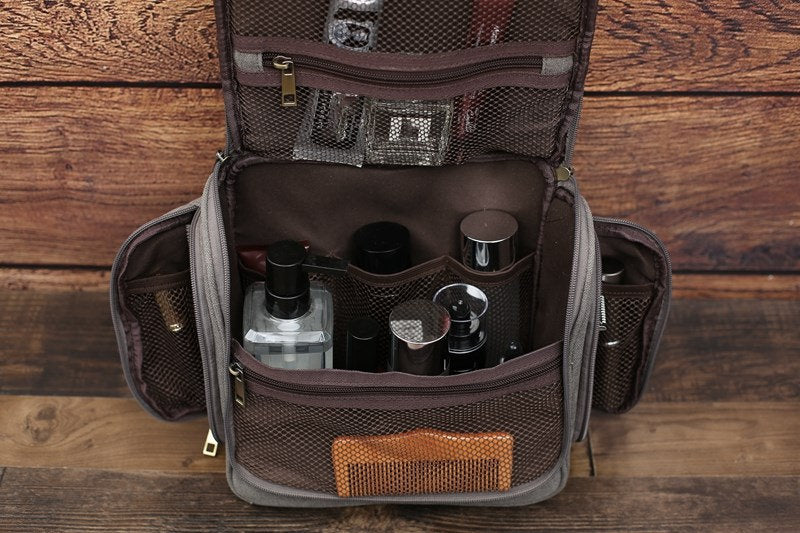 Personalized Canvas Toiletry Bag, Hanging Canvas Dopp Kit Bag, Monogram Organizer Bag, Best Men Gift, Groomsmen Gift