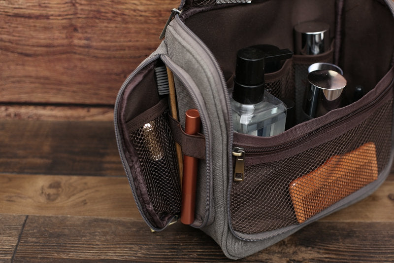 Personalized Canvas Toiletry Bag, Hanging Canvas Dopp Kit Bag, Monogram Organizer Bag, Best Men Gift, Groomsmen Gift