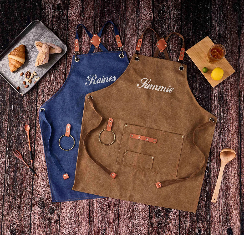 Personalized Embroidered Apron For Men and Women, Chef Apron, Canvas Work Apron, Custom Gift