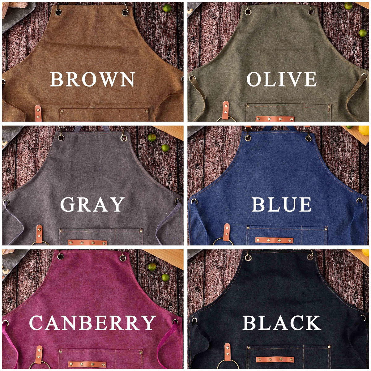 Personalized Embroidered Apron For Men and Women, Chef Apron, Canvas Work Apron, Custom Gift