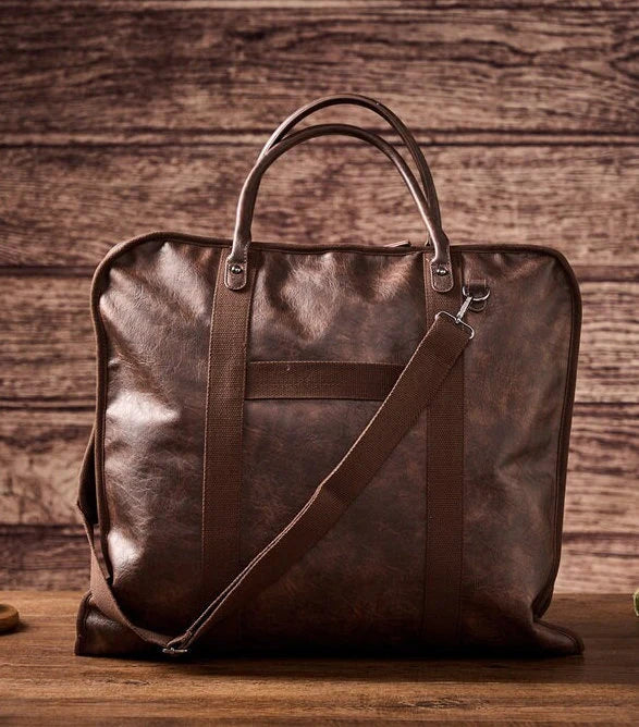 Personalized Leather Garment Bag, Water Proof Carry On Garment Bag for Business Travel, Leather Men Suit Cover, Best Gift for Him