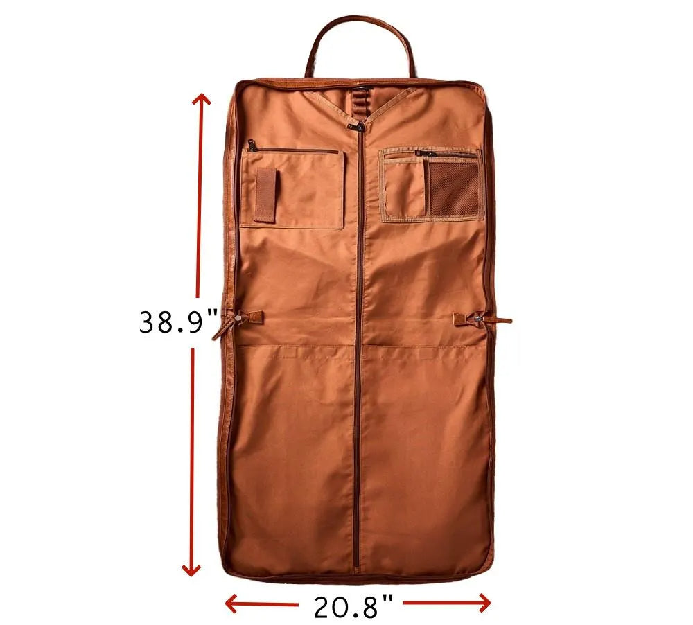 Personalized Leather Garment Bag, Water Proof Carry On Garment Bag for Business Travel, Leather Men Suit Cover, Best Gift for Him