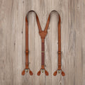 Personalized Men's Leather Suspenders, Brown Suspenders Leather Suspenders, Groomsmen Gift