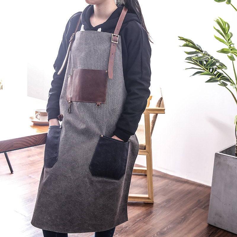 Personalized Waterproof Canvas Apron, Work Apron Studio Shop Apron Hairdresser Apron Painter Apron Crafter Apron Cooking Apron