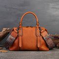 Retro Leather Tote Bag for Women Full Grain Leather Crossbody Bag