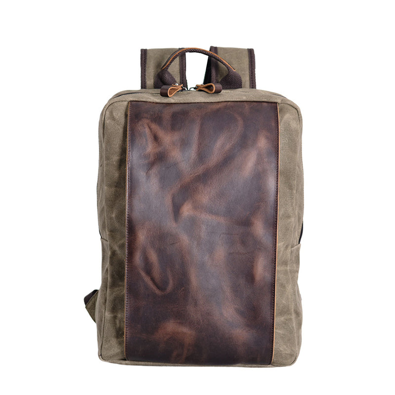 Waxed Canvas Backpack Handmade Waxed Canvas Rucksack School Backpack Mens Laptop Backpack Large Travel Backpack