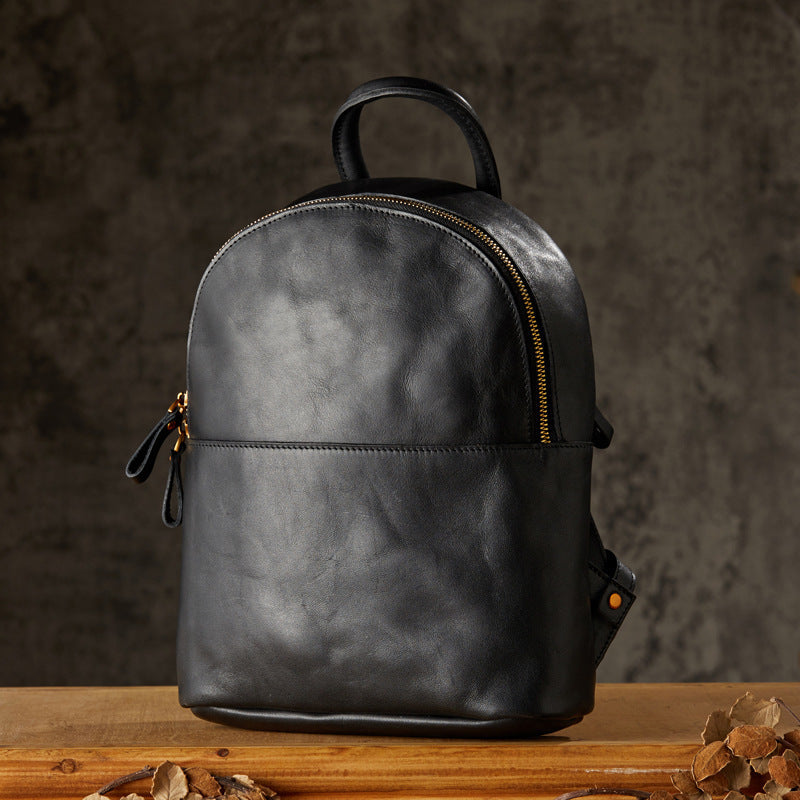 Women Vintage Genuine Leather Backpack, Designer Leather Backpack Purse, Women's Leather Backpack for School