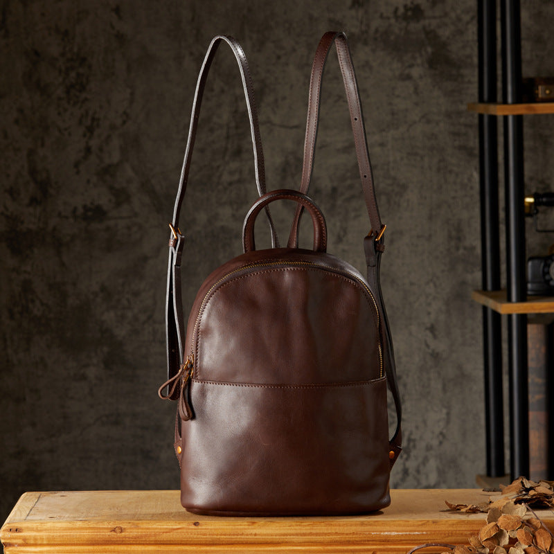 Women Vintage Genuine Leather Backpack, Designer Leather Backpack Purse, Women's Leather Backpack for School