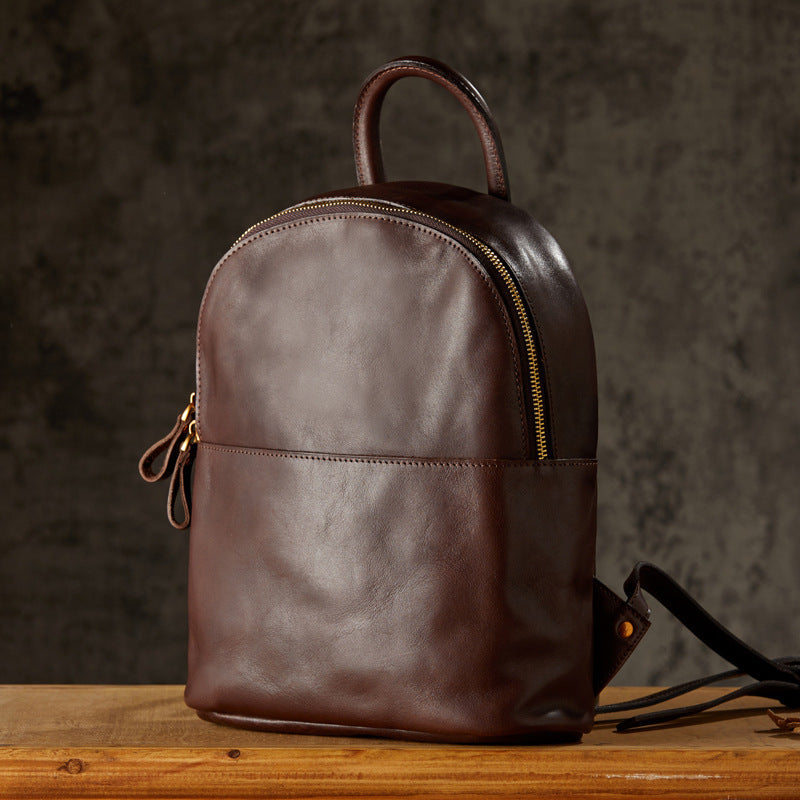 Women Vintage Genuine Leather Backpack, Designer Leather Backpack Purse, Women's Leather Backpack for School