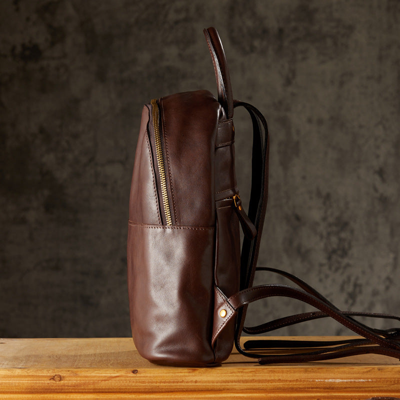 Women Vintage Genuine Leather Backpack, Designer Leather Backpack Purse, Women's Leather Backpack for School