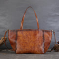 Womens Large Leather Tote Bag Retro Leather Shoulder Bag Shopping Tote Bag