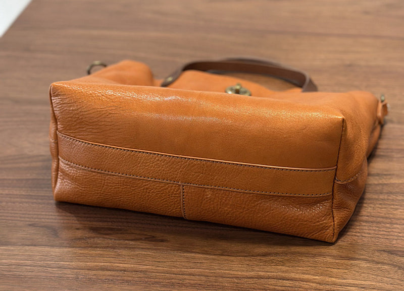 Genuine Leather Purse for Ladies, Full Grain Leather Crossbody with Removable Strap, Leather Convertible Satchel Bag