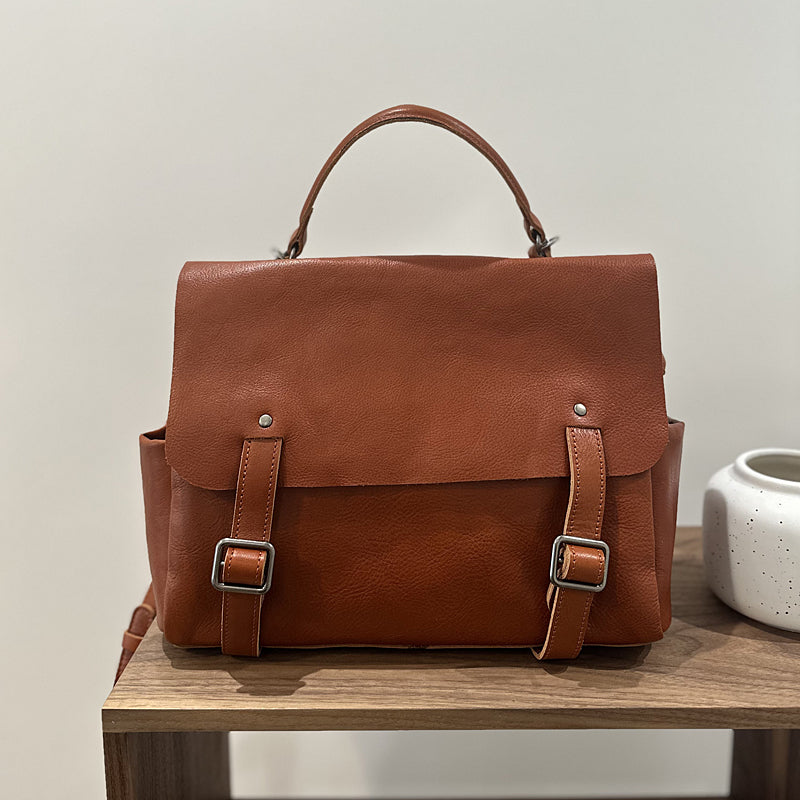 Vintage Womens Leather Backpack, Handmade Full Grain Leather Backpack, Women's Leather Backpack for School