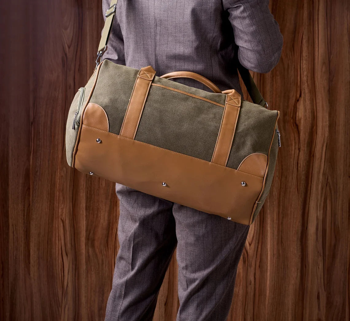 Personalized Weekender Bag with Shoes Compartment, Embroidered Travel Bag