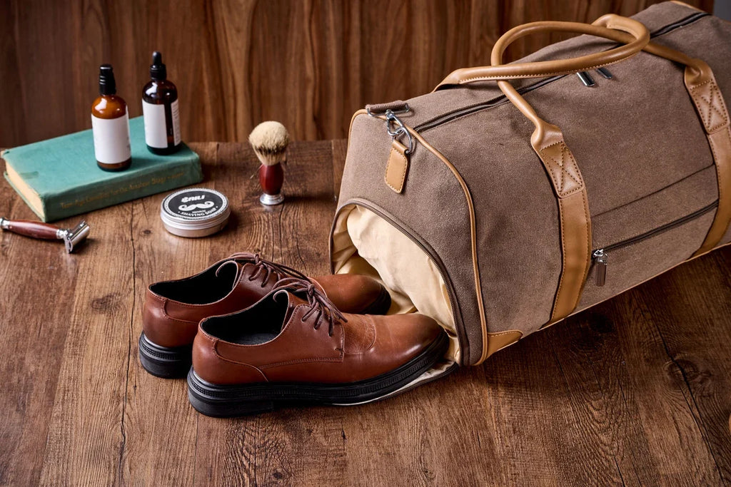 Personalized Weekender Bag with Shoes Compartment, Embroidered Travel Bag